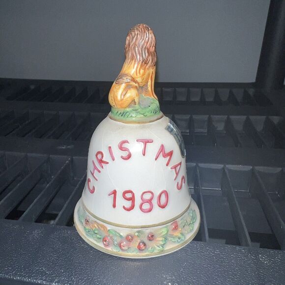 CAPODIMONTE Bell Italy Porcelain Christmas 1980 Lion Code Of Arms #524/1535 Vtg - Picture 7 of 11